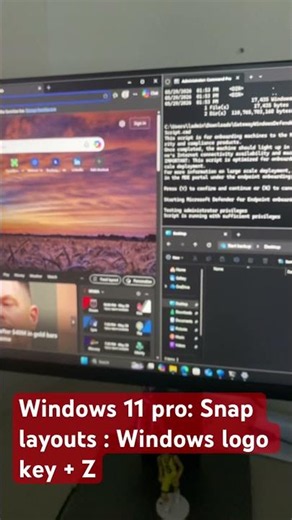 Windows 11 Pro :Snap layouts for more productive and efficient organization. #windowspro #windows11