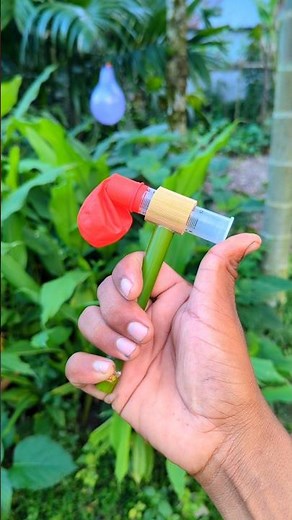 syringe balloon gun #reels #bamboo #craft #diy #slingshot