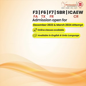 Admissions are open for ACCA exam for December 2023 and March 2024 Attempt. Study from expert teacher Sir Mustafa Mirchawala. Mustafa Mirchawala whatsapp number: https://wa.me/923002555744 For further details, please WhatsApp, inbox us, or call at: https://wa.me/923422341130 https://wa.me/923332409129 Registration form available at our website: https://mirchawala.com/ | Mustafa Ahmed Mirchawala