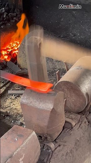 process of making a 40cm short machete #pengrajin #pandebesi #blacksmith