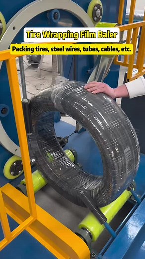 Automatic Tire Baler and Film Wrapping Machine