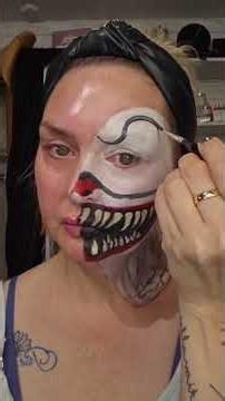 Makeup Artist Does Terrifying Clown Makeup on Half of Her Face
