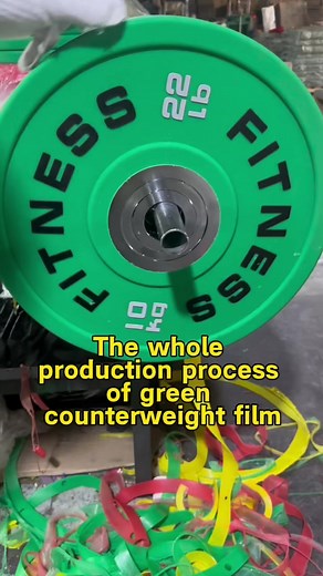 The whole process of Chinese fitness equipment manufacturers producing 10kg green counterweight films#fitness #equipment #Factory #china #strength