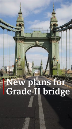 Plans for a new Hammersmith Bridge are due to be submitted by the end of the month. 🌉 The Grade II listed bridge was closed indefinitely to all motor traffic in April 2019 after cracks were discovered in its pedestals. The closure was then extended to pedestrians and cyclists between August 2020 and July 2021, when limited use of the bridge resumed. If the application is approved, the new bridge could be open by 2027. 📲 https://bbc.in/40ZdTlr #london #hammersmithbridge #hammersmith | BBC Londo