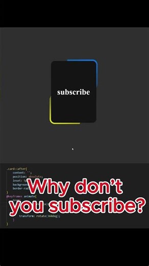 Rotating Neon Border Card Animation using HTML & CSS #shorts