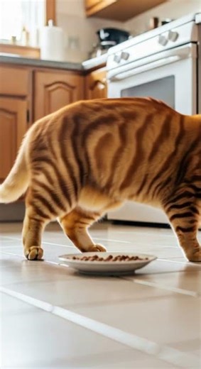 The orange cat and the exploding ball 😂 Watch the hilarious reaction #cat #funnycats #viral