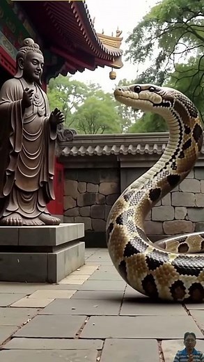 The Python Worships Kṣitigarbha Bodhisattva – A Prayer for Longevity #shortsviral
