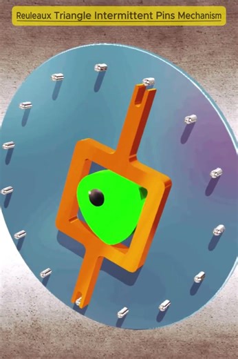 Reuleaux Triangle Intermittent Pins Mechanism | Constant Width Magic ⚙️ #shorts