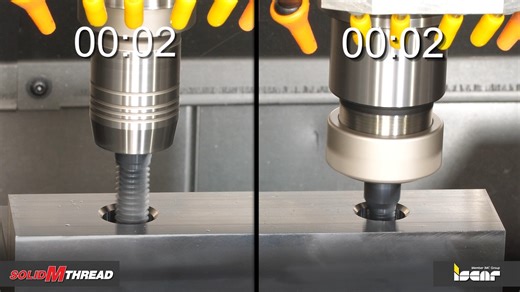 【SOLID-M-THREAD】(ソリッドMスレッド)は高能率・高性能な多刃スレッドミルです！ 業界最大値の芯厚と不等ピッチを採用することで、倒れを抑制し径方向パスを大幅に削減します✨ 従来のソリッドミルと比べて圧倒的な加工時間の違いを是非動画でご確認ください👀 | イスカルジャパン株式会社 / Iscar Japan Ltd.