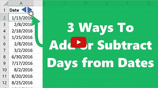 3 Ways to Add or Subtract Days to a Date - Excel Campus