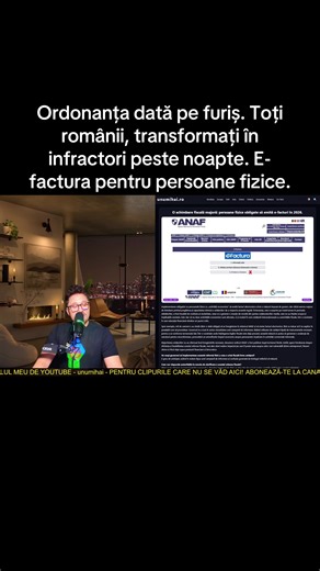 Ordonanța dată pe furiș. Toți românii, transformați în infractori peste noapte. E-factura pentru persoane fizice. #unumihai #jurnal #stiriromania #actualitate #stiri