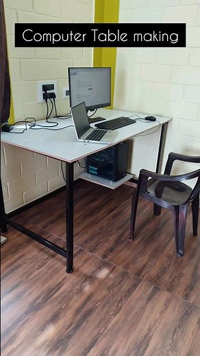 Relocatable Computer table making #DIY #table #making #homedecor #table #computer #welding #playwood
