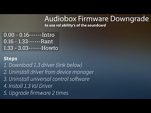 Presonus Audiobox Firmware and driver downgrade, 2 Unlock VSL capability's (obsolete)