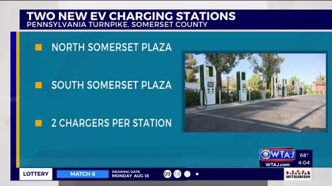 PA Turnpike expands EV charging network with new Somerset County stations