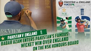 1.7M views · 10K reactions | Babar Azam enters Pakistan's famous 10-wicket win over England on the NSK Honours Board ✍️ #PAKvENG | #UKSePK | Pakistan Cricket Team | Facebook
