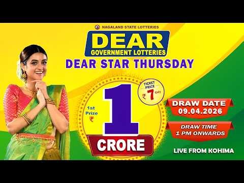DEAR LOTTERY LIVE: 1PM 09.04.2026 NAGALAND STATE LOTTERY LIVE DRAW