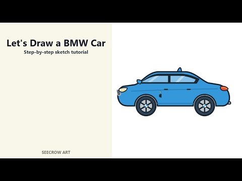 How to Draw a BMW Car - Easy Step by Step for Kids | Seecrow Art