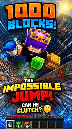 Can I Survive a 1000 Block Fall? 💀 (Minecraft MLG Challenge) #visual#gamtng#hungergamestiktok#viral