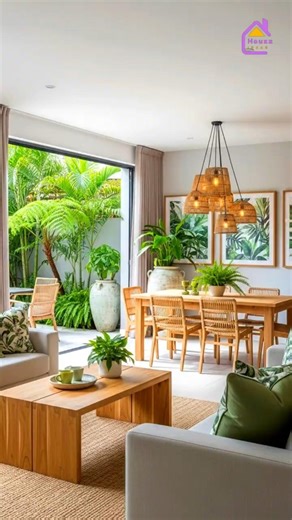 Modern Tropical Living & Dining Rooms #house #modernliving #tropical