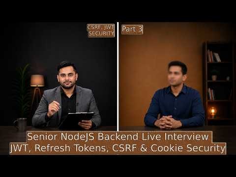 Senior NodeS Backend Live Interview | JWT Refresh Tokens, CSRF & Cookie Security | Episode 37