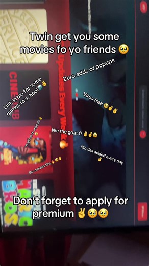 #movies #schoollife #foryou #freemovies #cinema go get you some movies twin🥹✌️