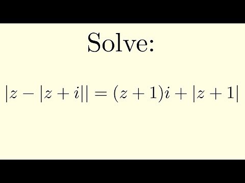 Solving a Complex Equation