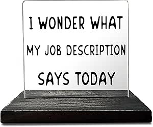 Funny Desk Signs for Women Office, Work Office Desk Decor Ideas, Cute Cubicle Decor, Funny Office Desk Decor Coworker Gift for Women Work Friends Colleagues Co-workers Employee Birthday GBA37