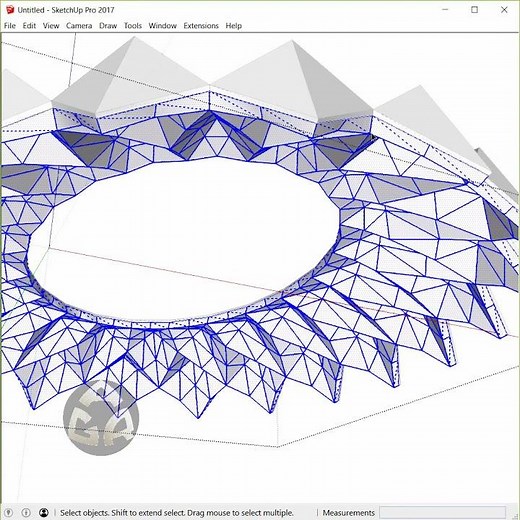 3d modeling Shenzhen Universiade Sports Center Stadium using Sketchup