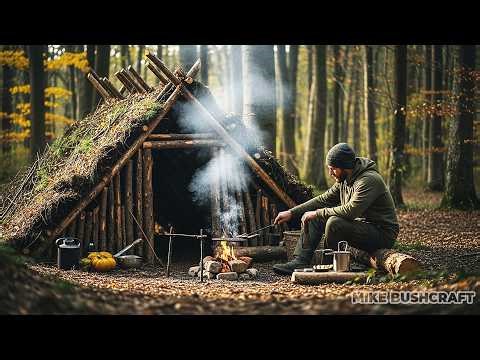 Building a Primitive Bushcraft Shelter in the Woods