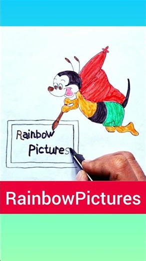 Mighty Mouse Drawing Comes to Life 🐭✨ Colorful Kids Art | RainbowPictures 🌈🎨