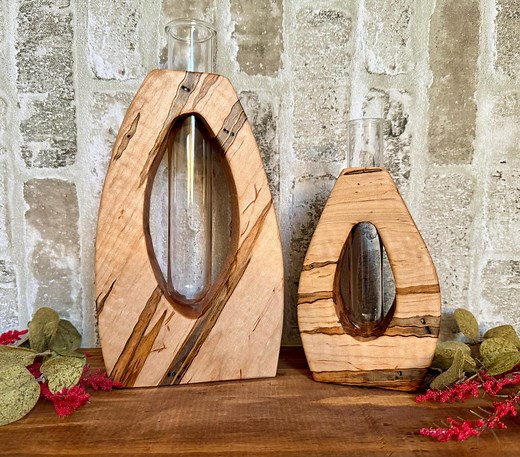 Handmade Wooden Bud Vase-rustic Flower Vase-unique Home Decor Flower Twig Vase-5th Anniversary Gift-large Flower Vase-flower Vase-bud Vase - Etsy