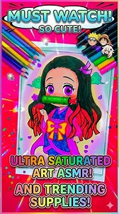 Colored Nezuko so CUTELY! 😍 Demon Slayer Coloring