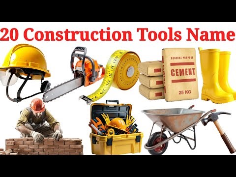 20 मज़दूर Tools Names | Construction Tools for Kids | Hindi English Learning Video