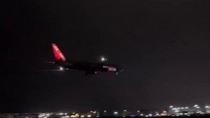 Plane's stormy landing at Leeds Bradford Airport