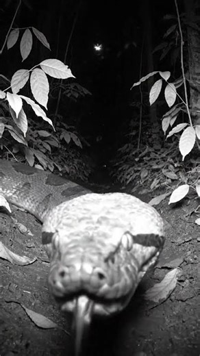 Trail Camera Captures Giant Anaconda at Night — Rare Amazon Footage! #shorts