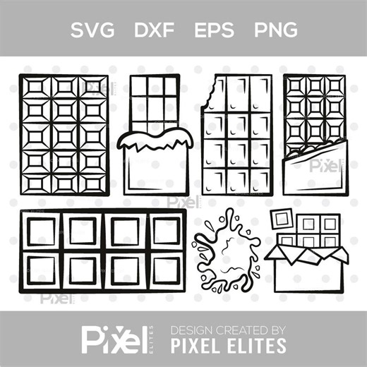 Chocolate Bar Outline SVG SVG Cut File | Dark Chocolate & Pistachio Chocolate Bar Design Bundle For Cricut | Dxf Eps Png