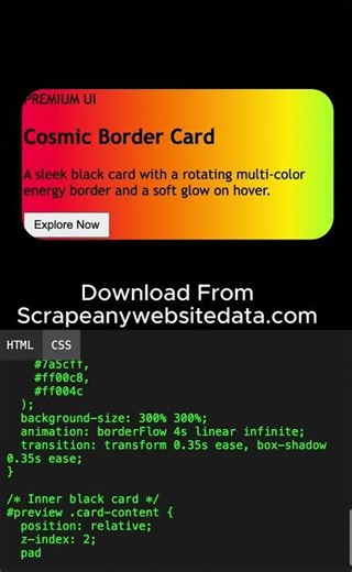 MultiColor Card Background CSS Animation Shorts ASMR | Satisfying Coding Animation