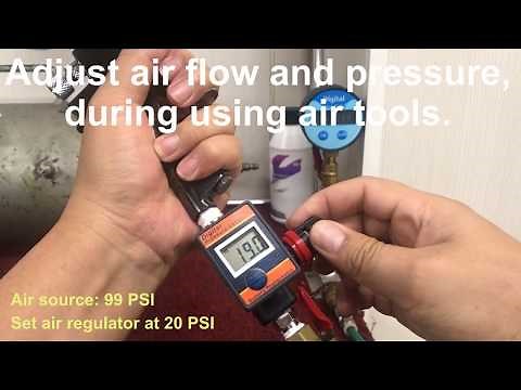 How to set LEMATEC 1/4" Digital Air Flow Regulator with Locking for spray gun?