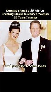 Douglas Signed a $5 million Cheating clause to marry a woman 25 years younger #catherinezetajones