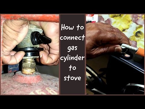 How to install gas cylinder to a stove 🔥|Fix gas pipe to stove|Connect gas hose to regulator India
