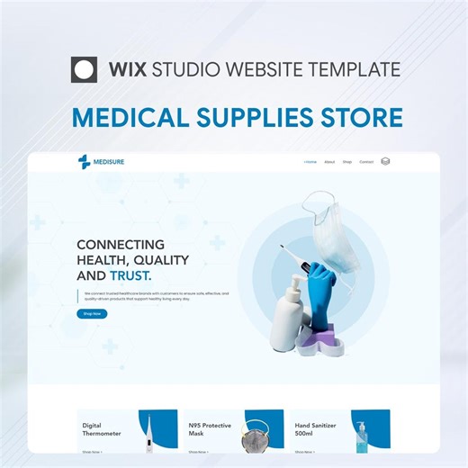 Wix Studio Website Template: Medical Supplies Store & Healthcare Products (Digital Download)