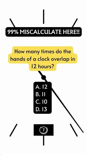 How many times do the hands of a clock overlap in 12 hours? #numeracy #numbertalks