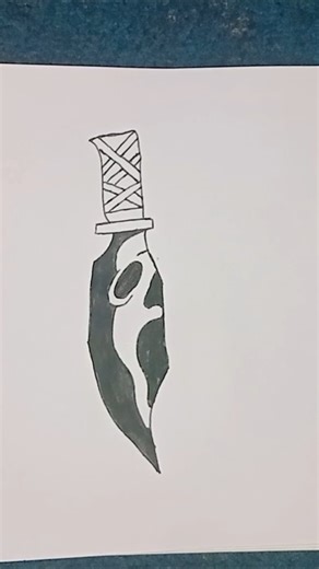easy dangerous knife drawing#art