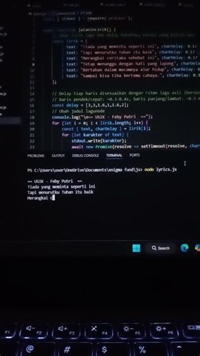 Song lyric with JavaScript #javascript #code #vscode #programming #lyrics #song