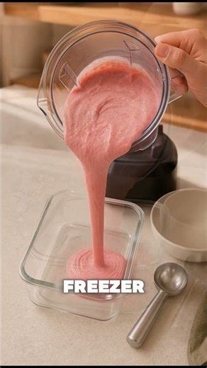 3-INGREDIENT STRAWBERRY ICE CREAM 🍓🍦 #healthyfood #icecream