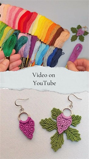 Playing with polyester embroidery floss at the end of summer — micro macrame grapes 🍇