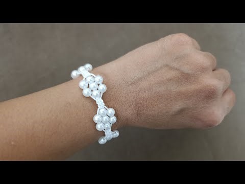 Cluster Pearl Macrame Bracelet | Silent Tutorial