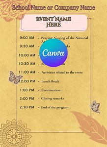 Editable Event Program Template, Awards Ceremony Schedule (canva) - Etsy