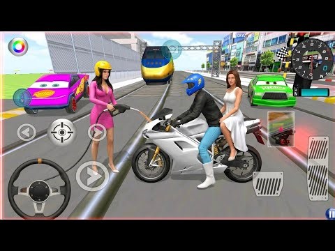 Custom Whaite McQueen Bike Vs Gang of Rivals & Bullet Train 3D Driving Class android game ||#cargame