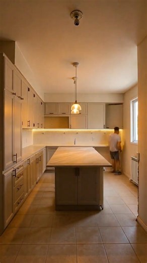 Luxury Kitchen Transformation | Modern Waterfall Island Showpiece